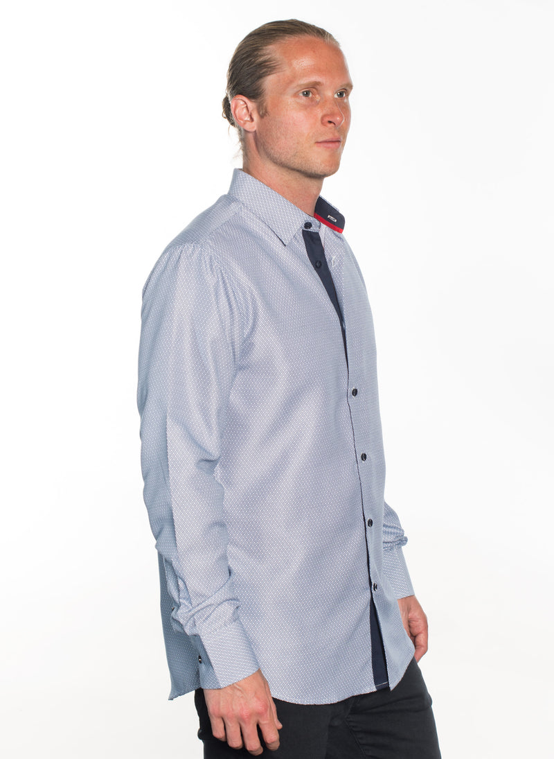 LSWG-405 MEN'S PRINTED LONG SLEEVE DRESS SHIRT