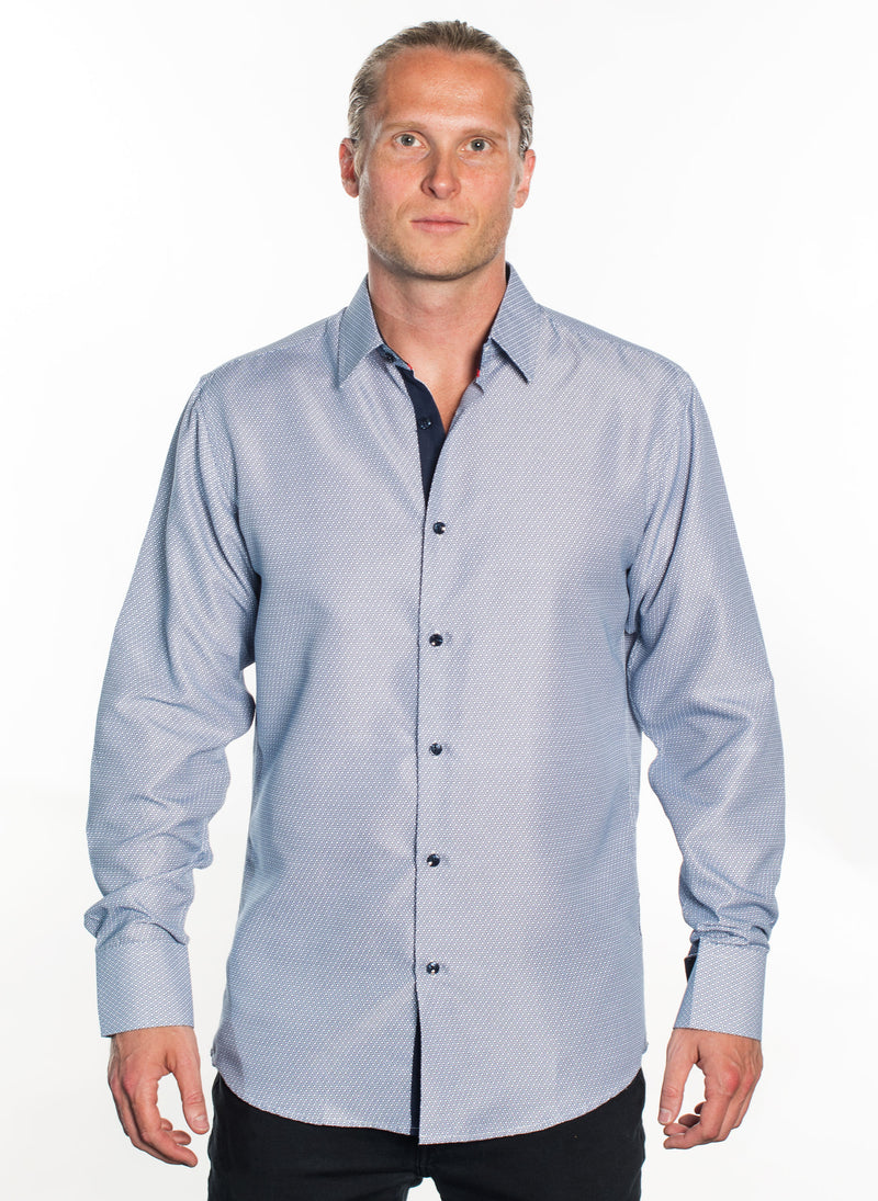 LSWG-405 MEN'S PRINTED LONG SLEEVE DRESS SHIRT