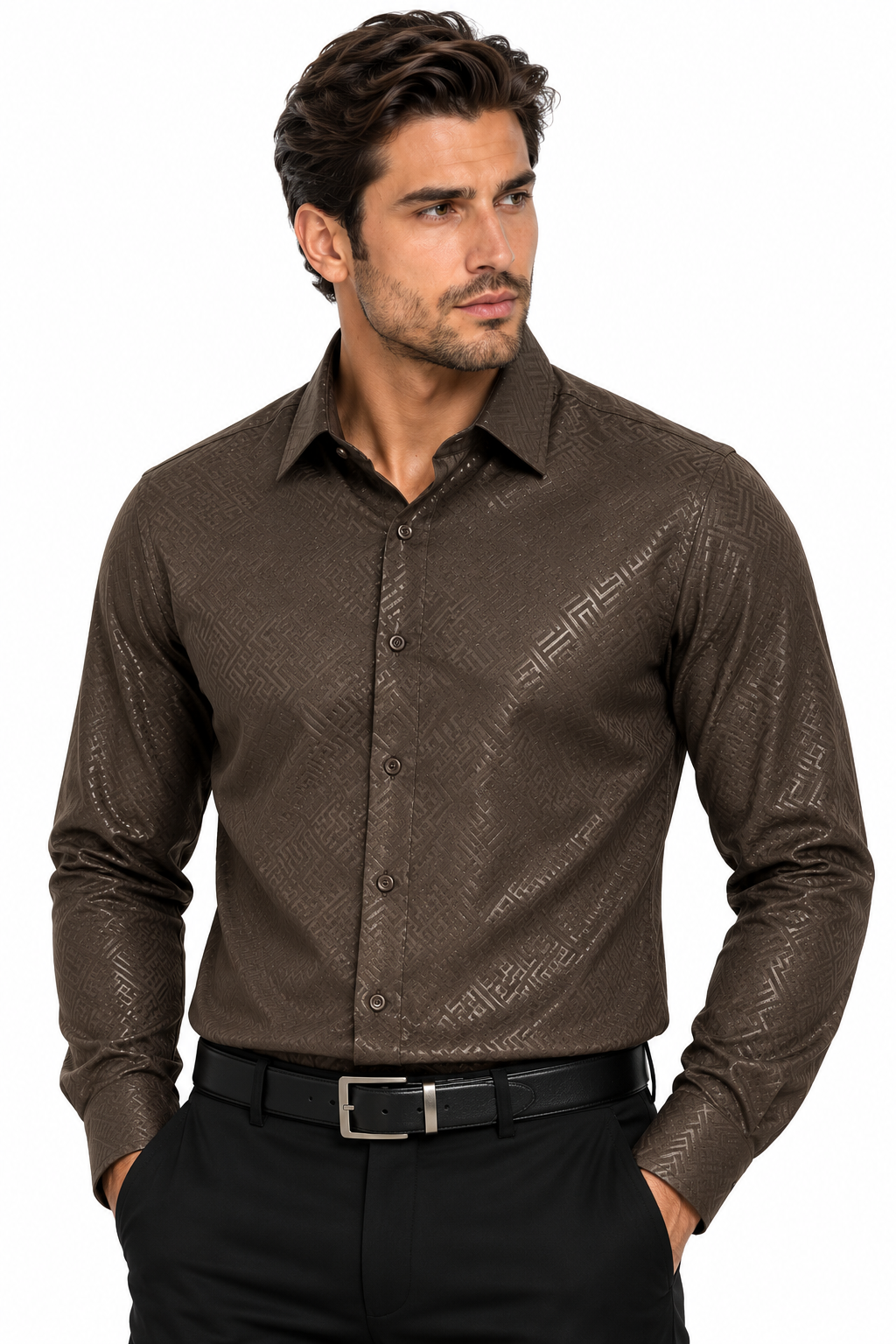 VELW-08 VIP FANCY LS EMBOSSED SHIRT