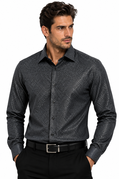 VELW-08 VIP FANCY LS EMBOSSED SHIRT