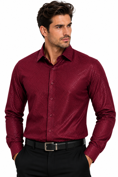 VELW-08 VIP FANCY LS EMBOSSED SHIRT