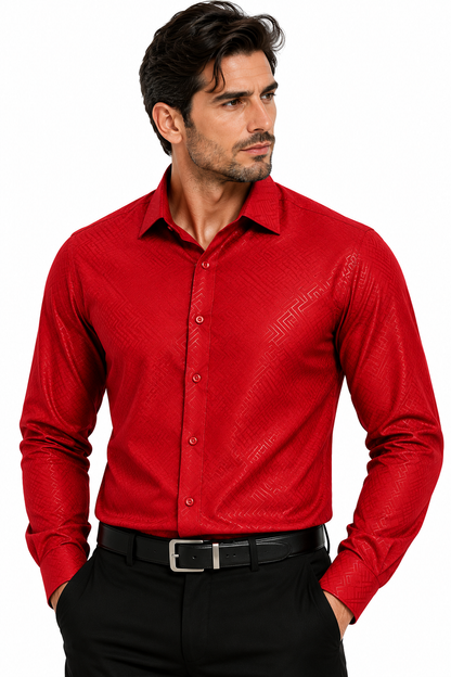 VELW-08 VIP FANCY LS EMBOSSED SHIRT
