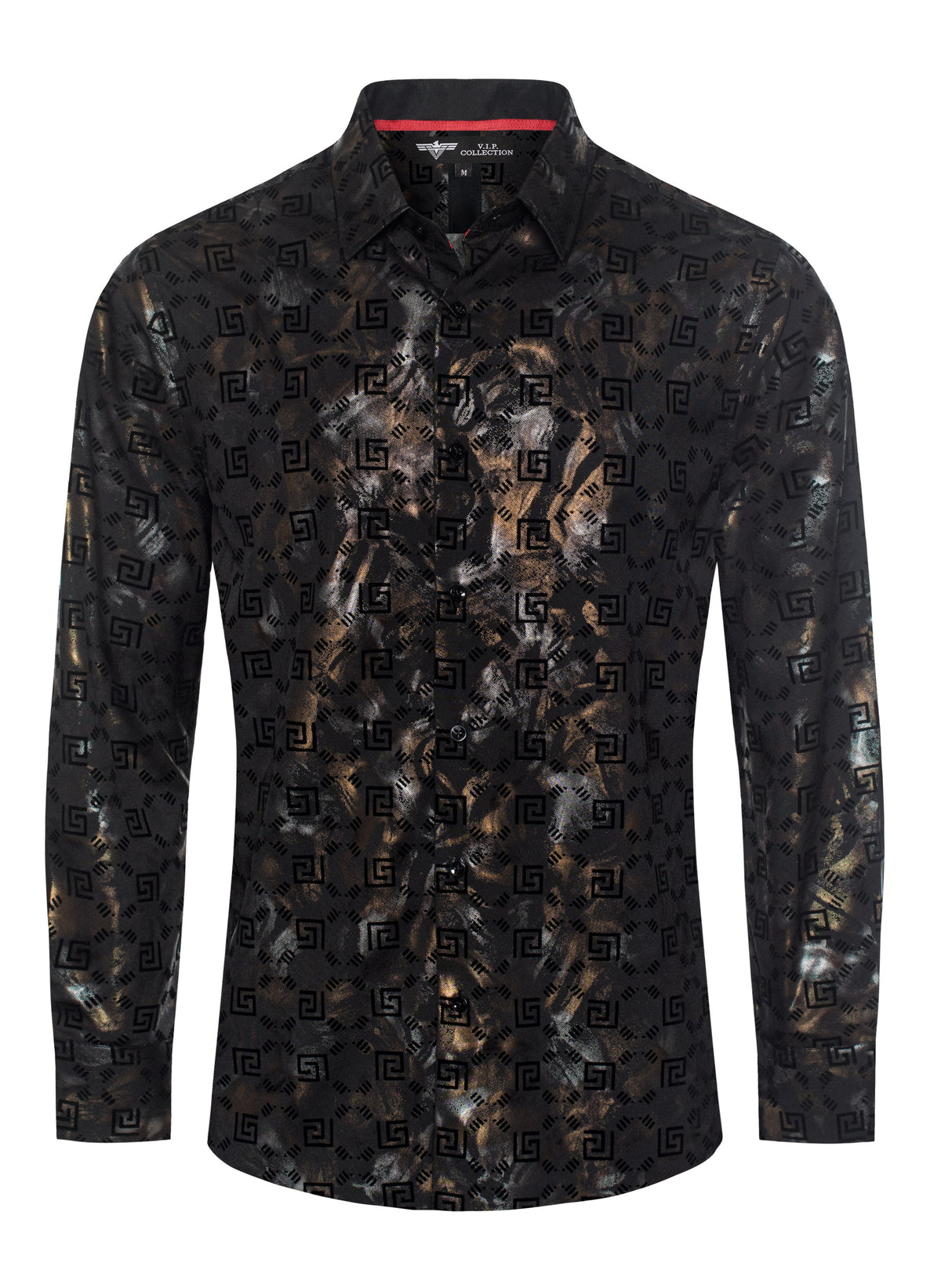 VIFL-197 VIP COLLECTION MEN'S L/S FLOCK SHIRT