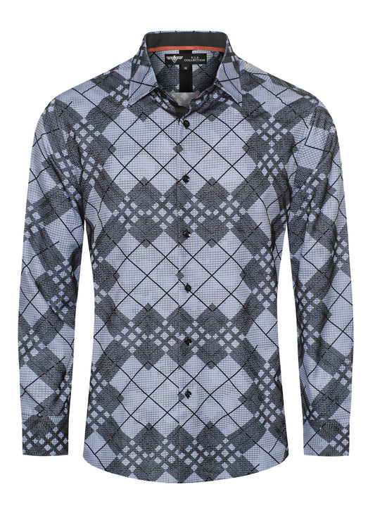 VIFL-231 VIP COLLECTION MEN'S L/S FLOCK SHIRT