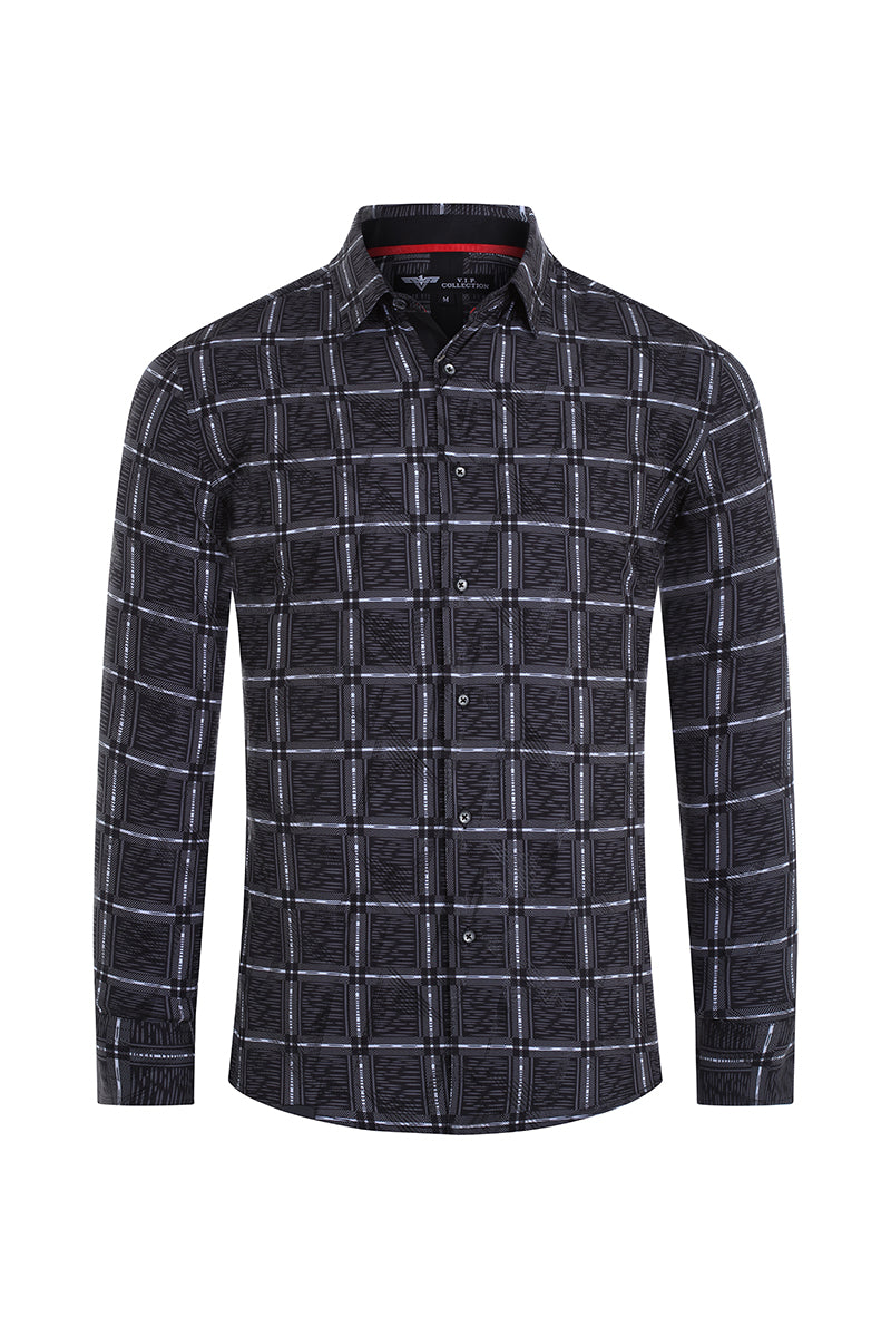 VIFOL-373 MEN'S FASHION L/S FOIL SHIRT