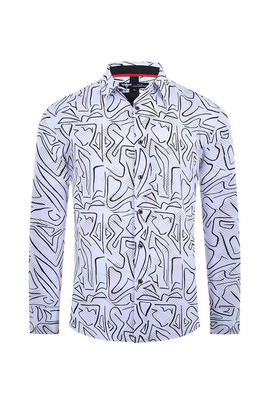 VIFOL-374 MEN'S FASHION L/S FOIL SHIRT