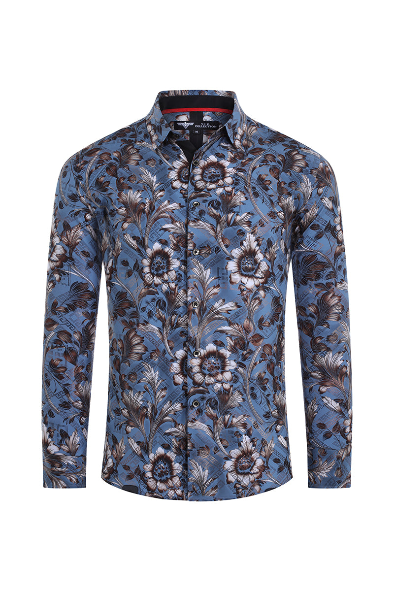 VIFOL-378 MEN'S FASHION L/S FOIL SHIRT