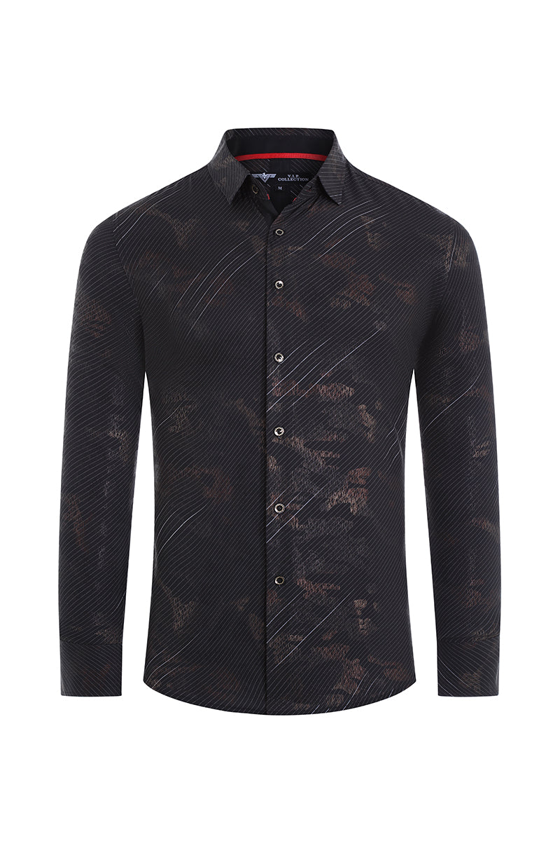 VIFOL-379 MEN'S FASHION L/S FOIL SHIRT