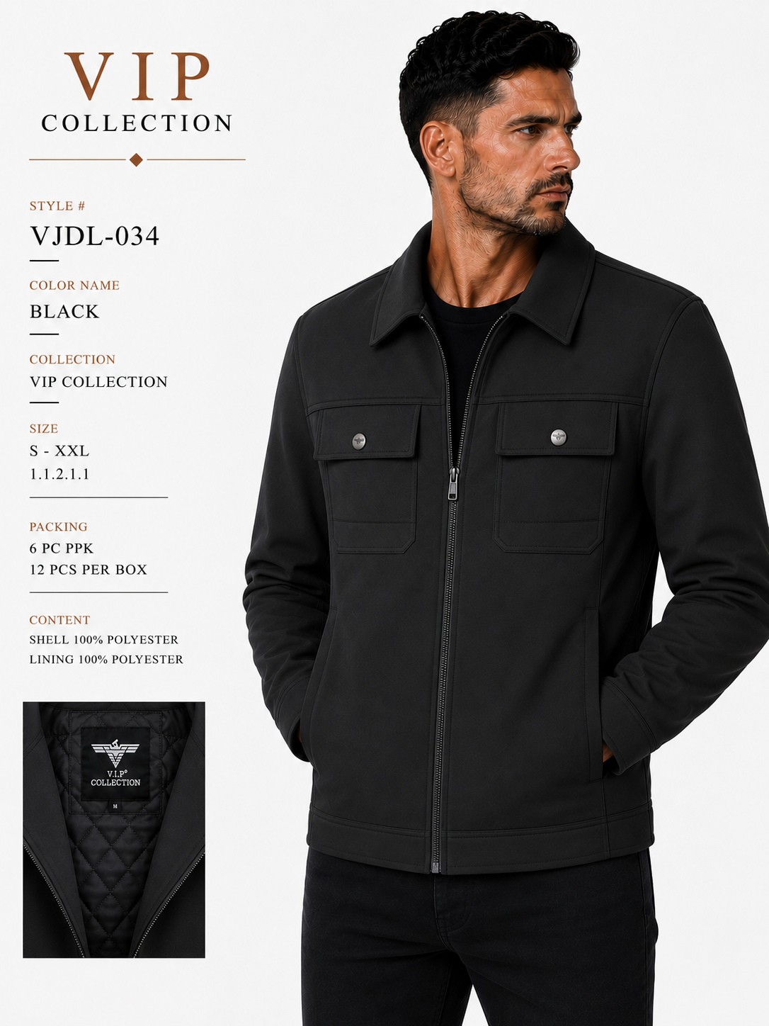 VJDL-034  VIP COLLECTION FANCY JACKET- PER PREPACK