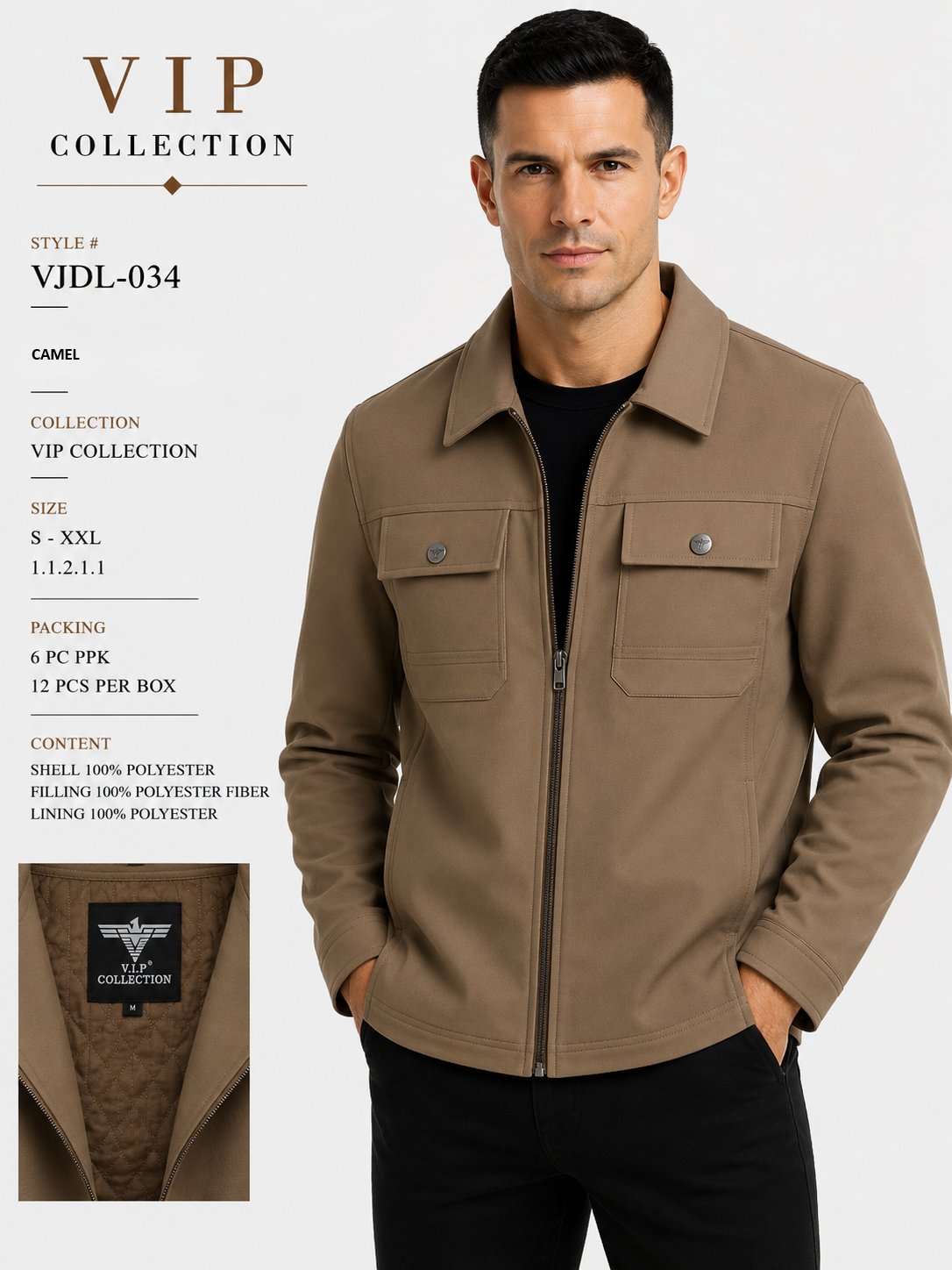 VJDL-034  VIP COLLECTION FANCY JACKET- PER PREPACK