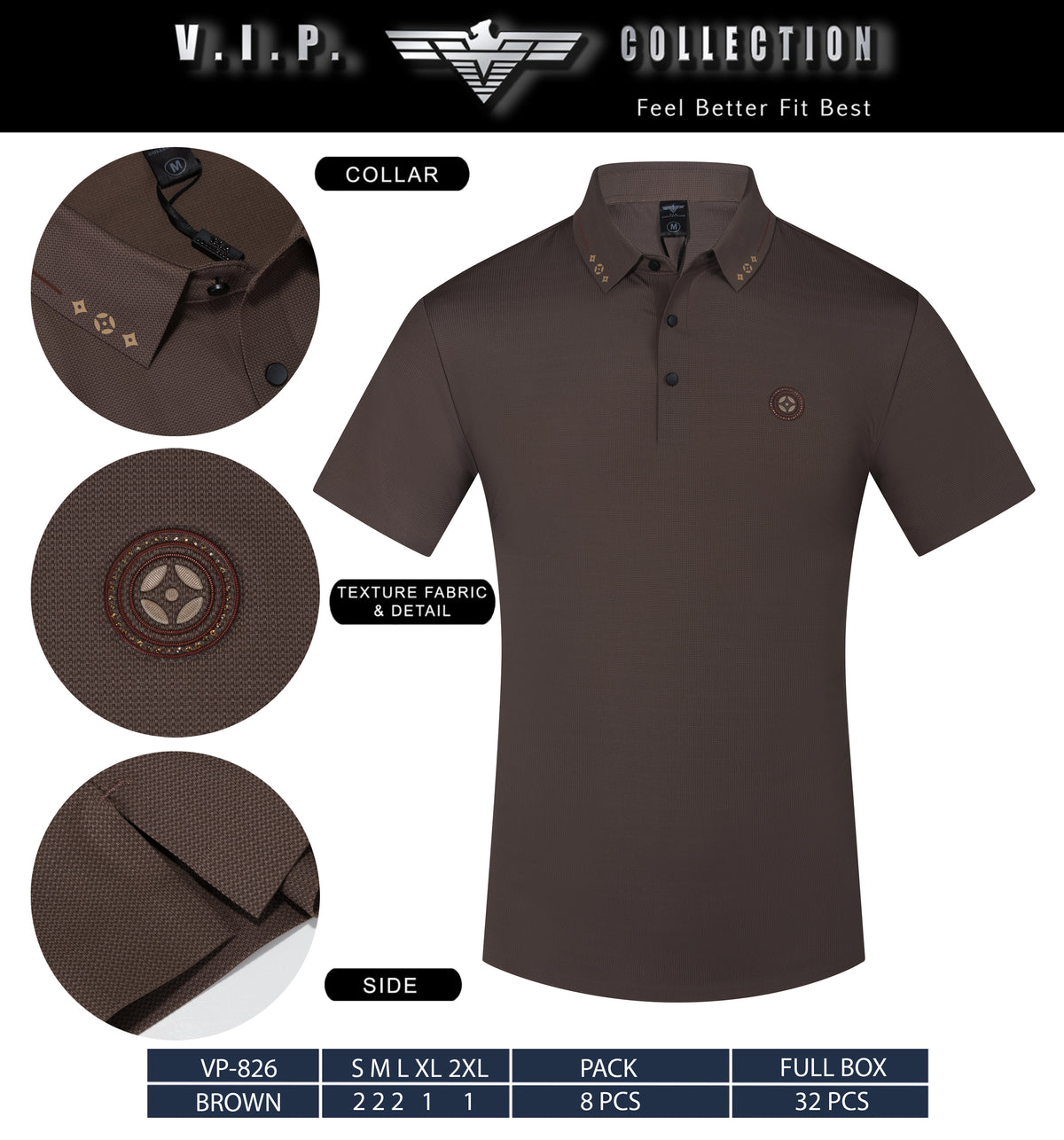 VP-826  V.I.P FANCY POLO