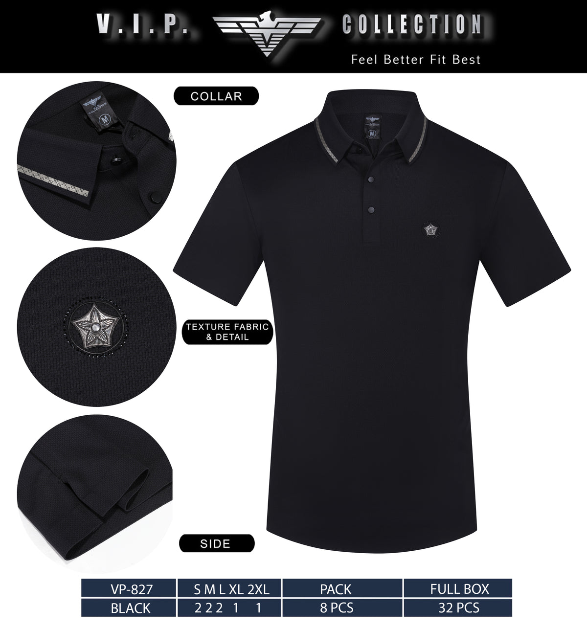 VP-827  V.I.P FANCY POLO