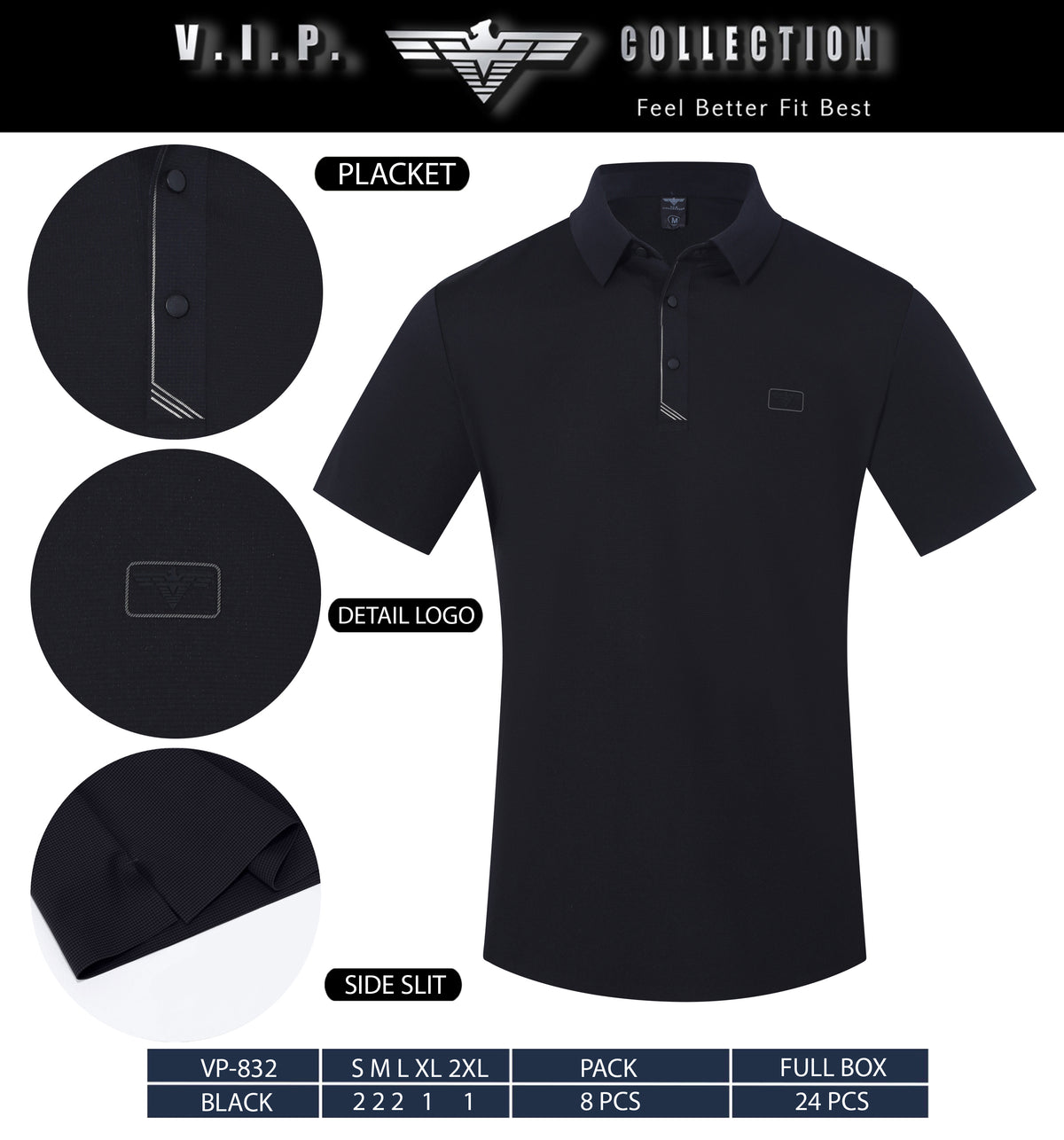 VP-832  V.I.P FANCY POLO