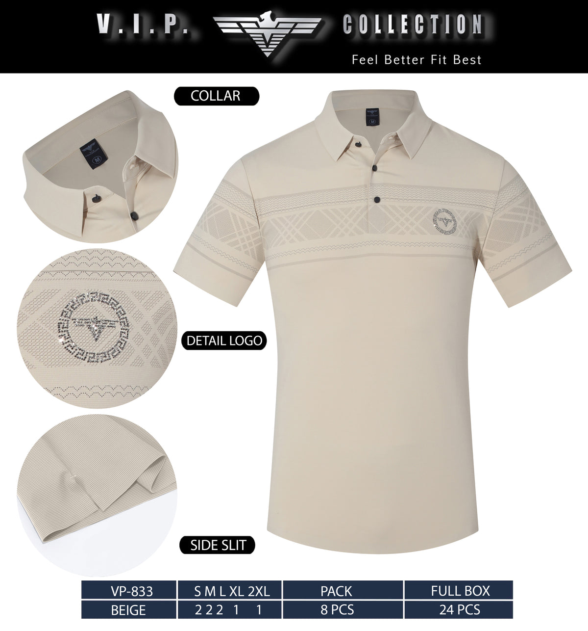 VP-833  V.I.P FANCY POLO