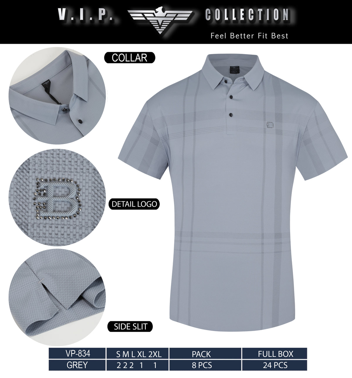 VP-834  V.I.P FANCY POLO