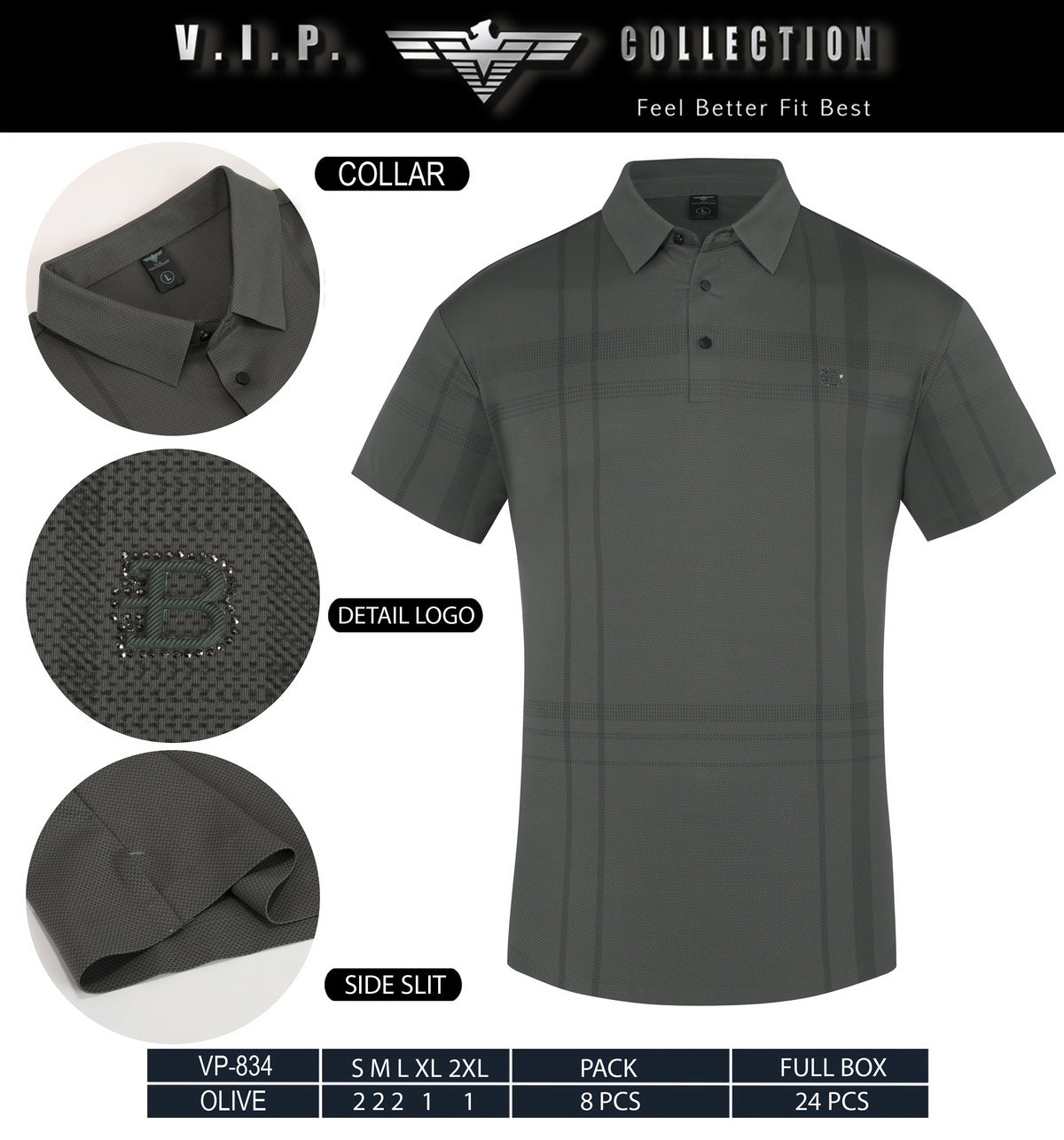 VP-834  V.I.P FANCY POLO