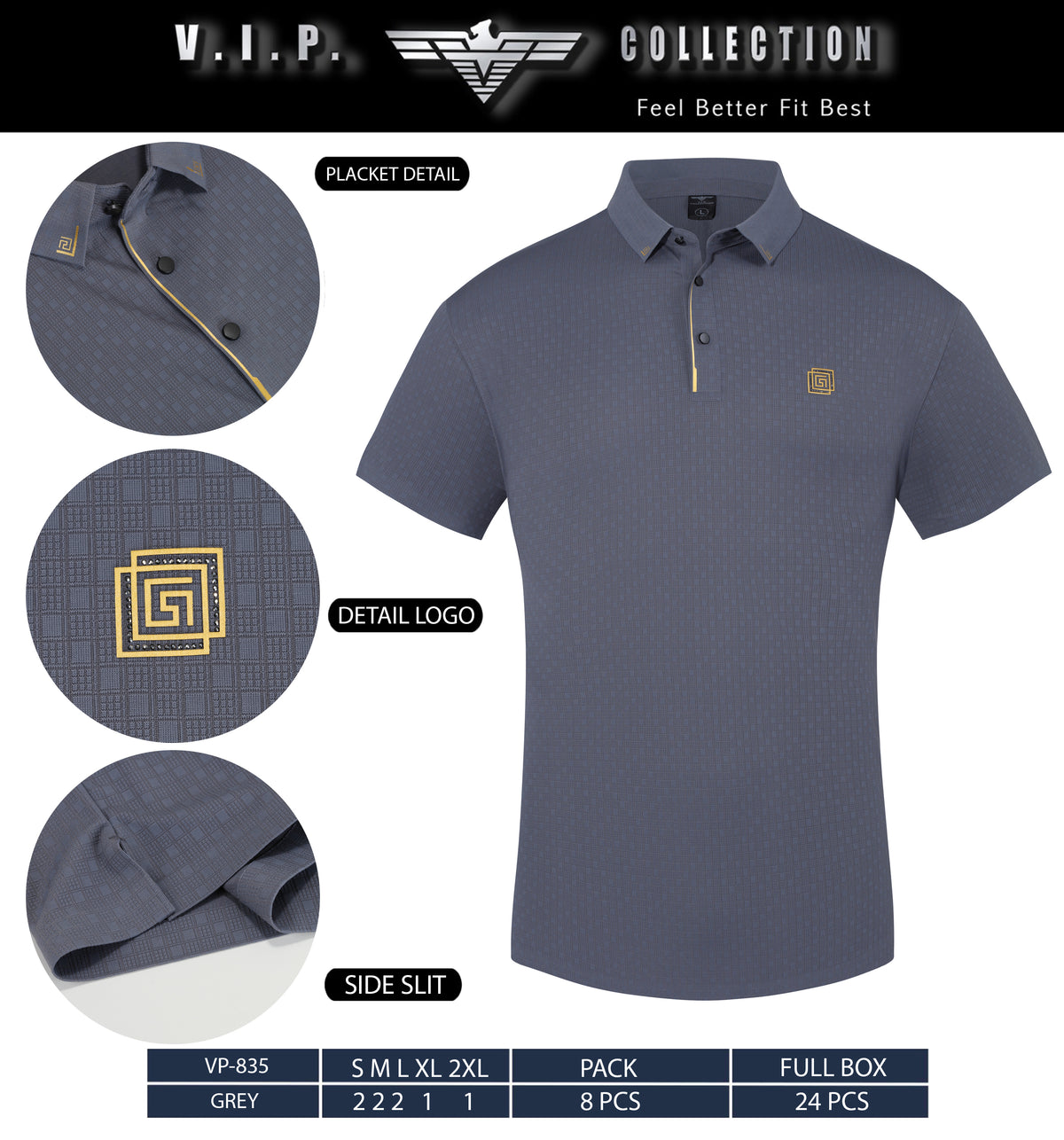 VP-835  V.I.P FANCY POLO