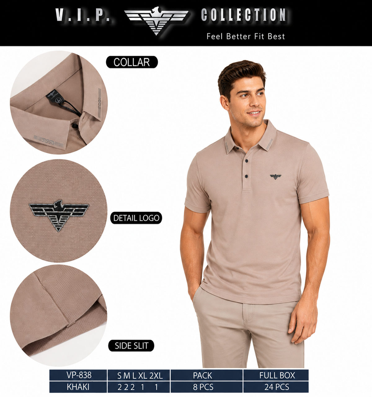 VP-838  V.I.P FANCY POLO