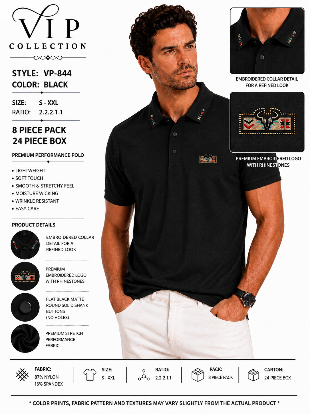 VP-844  V.I.P FANCY POLO