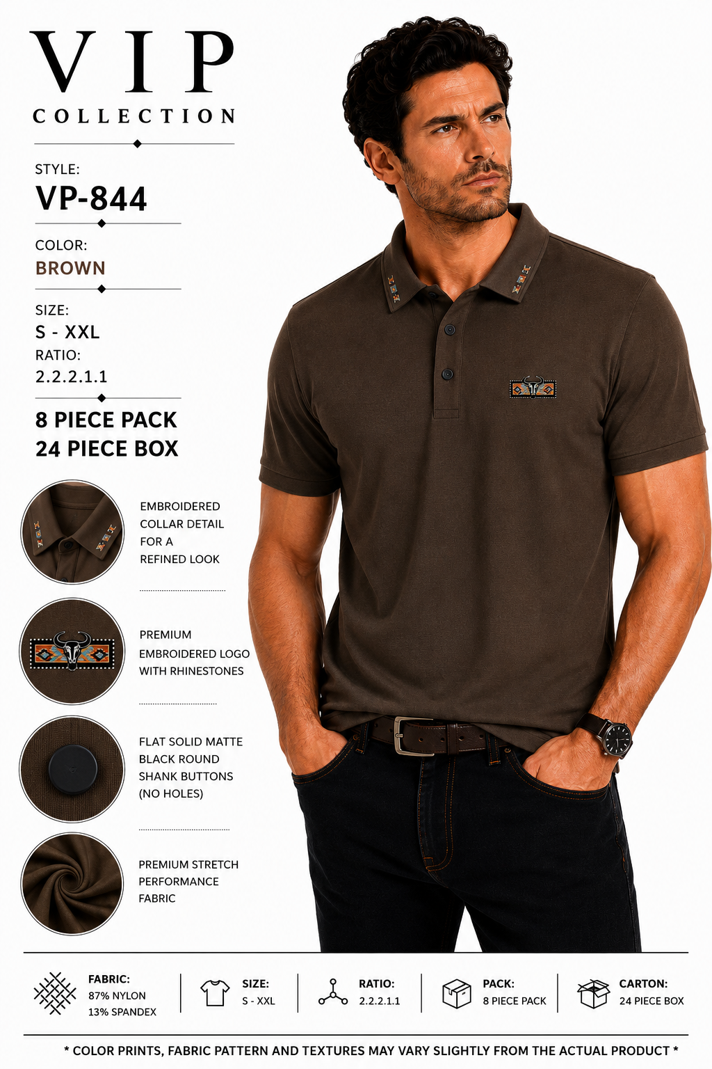 VP-844  V.I.P FANCY POLO