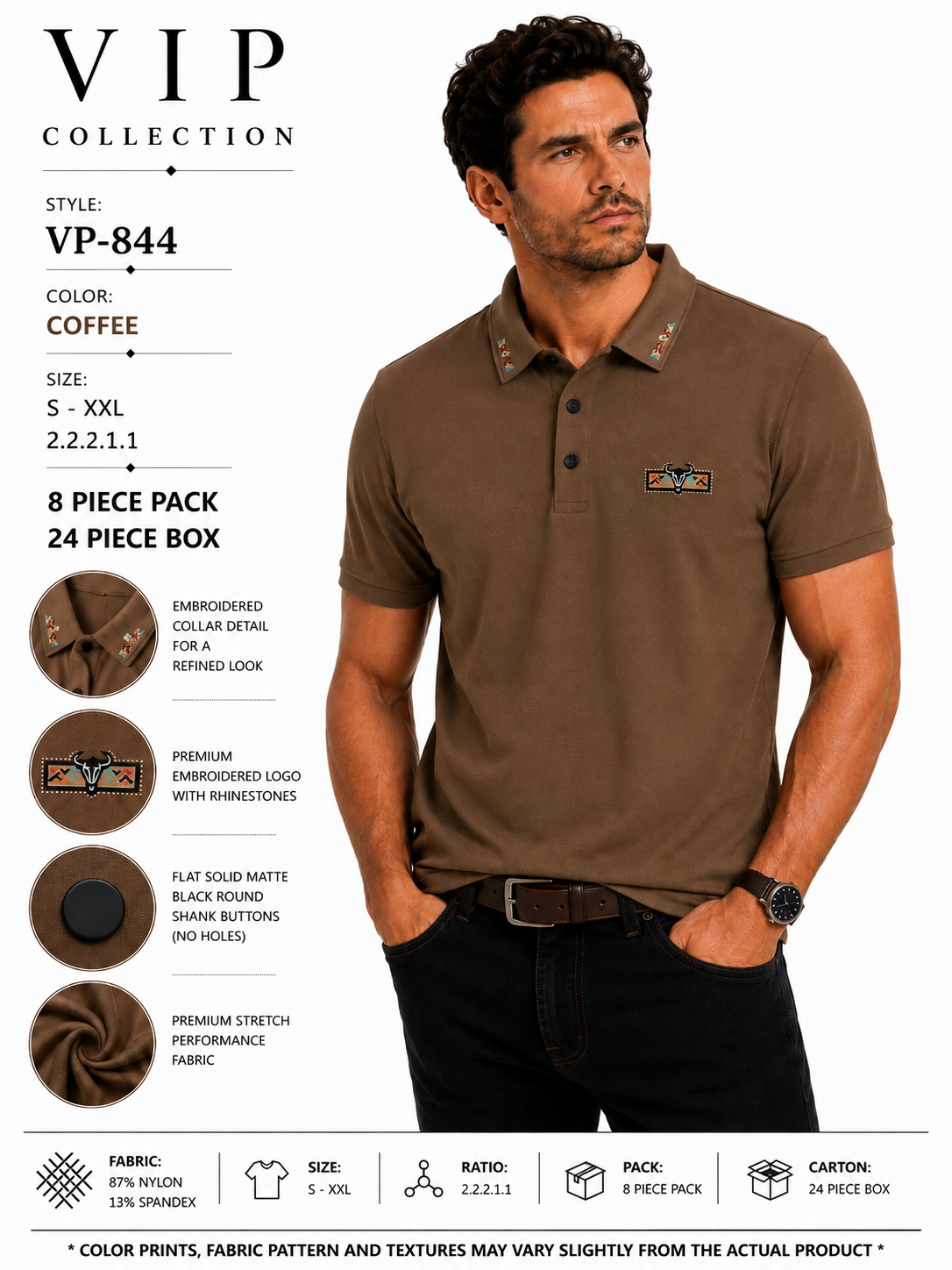 VP-844  V.I.P FANCY POLO