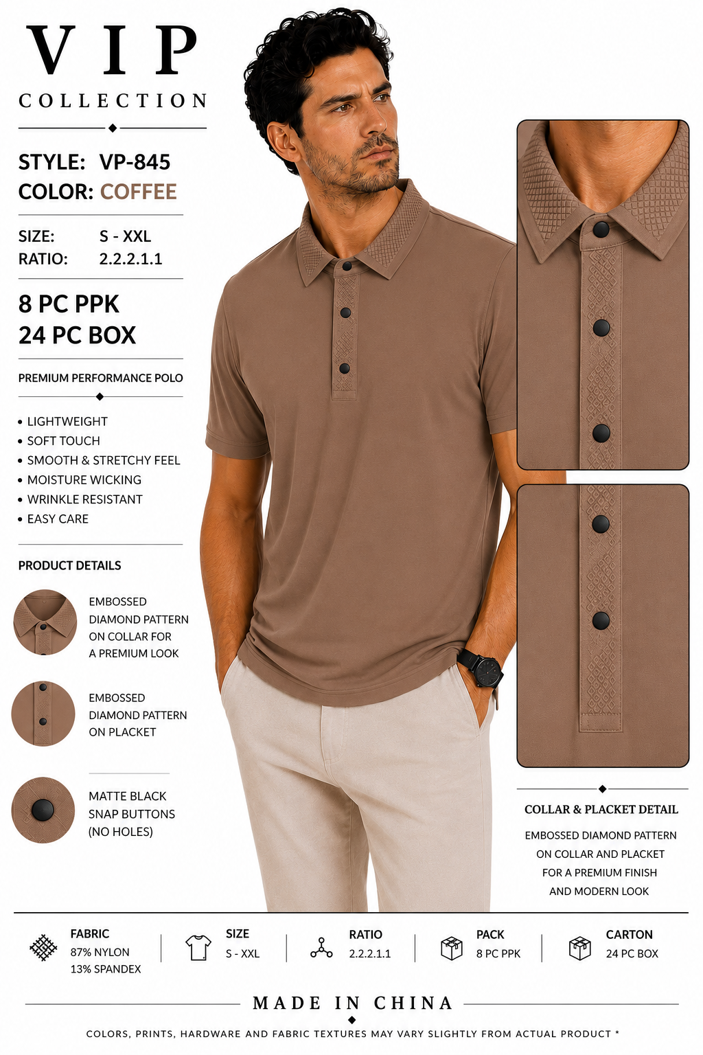 VP-845  V.I.P FANCY POLO
