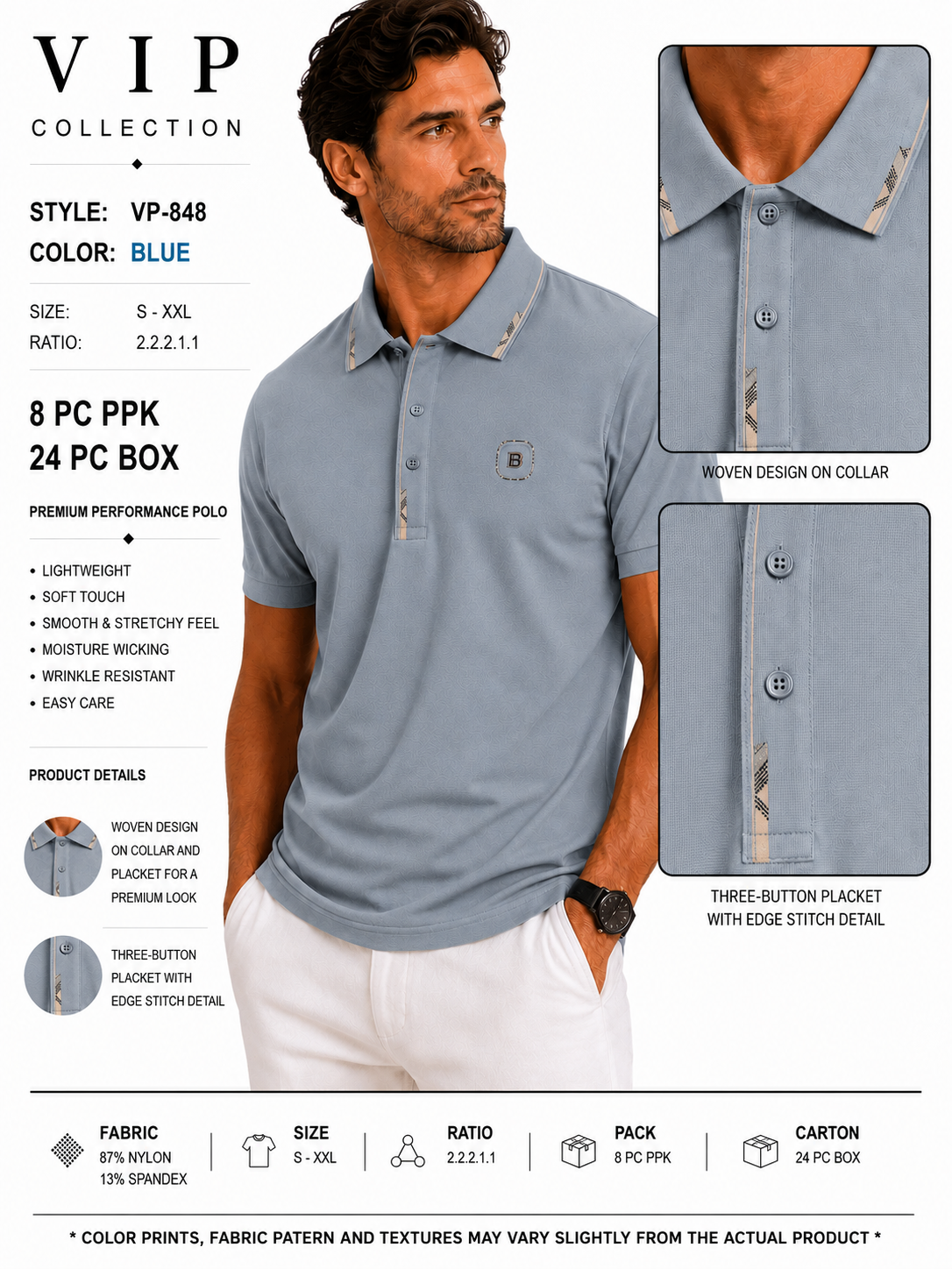VP-848  V.I.P FANCY POLO
