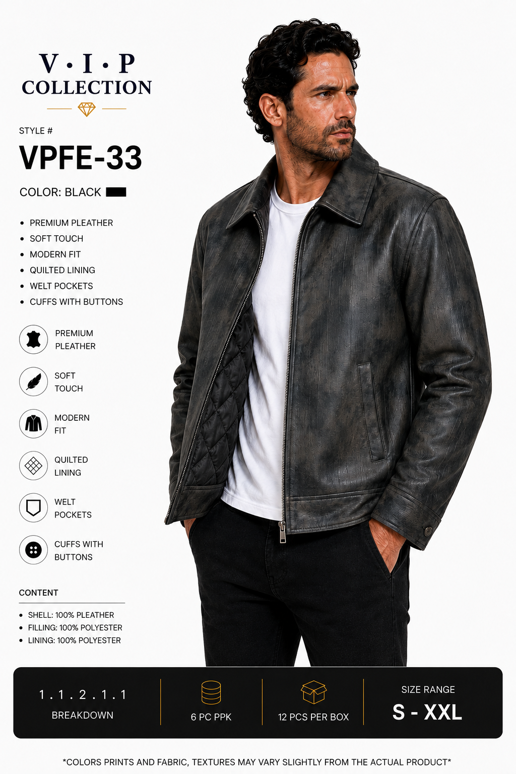 VPFE-33   VIP COLLECTION JACKET- PER PREPACK