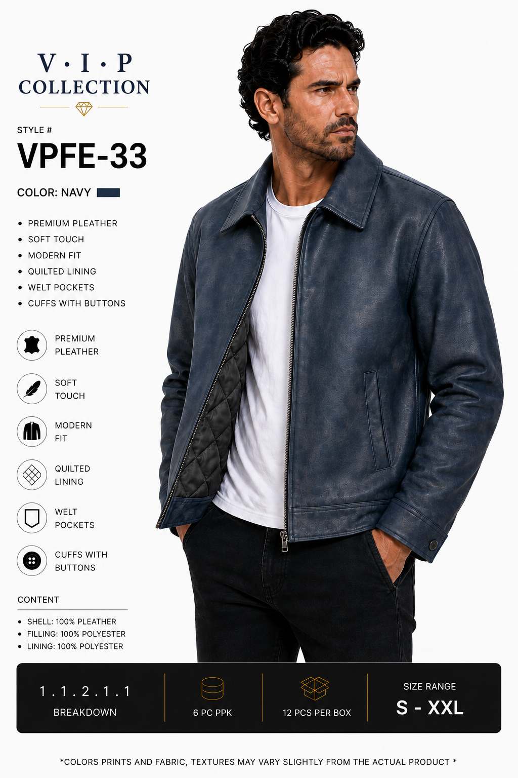 VPFE-33   VIP COLLECTION JACKET- PER PREPACK
