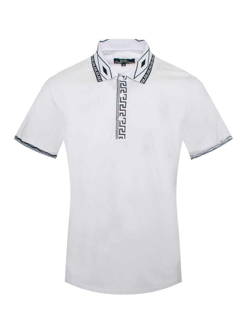 GG-495-WHITE STRETCH POLO SHIRT - 8 PACK